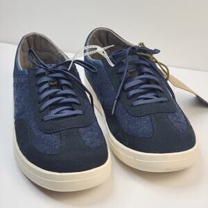 10.5M Olukai Puliki Men Sneaker Leather Blue Lace Comfort Casual Preppy Shoe New